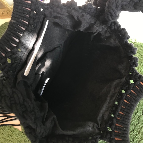 Danielle Nicole Black Macrame Crochet Handbag - Picture 5 of 5